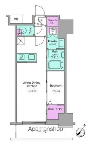 アーバネックス日本橋茅場町(1LDK/6階)の間取り写真