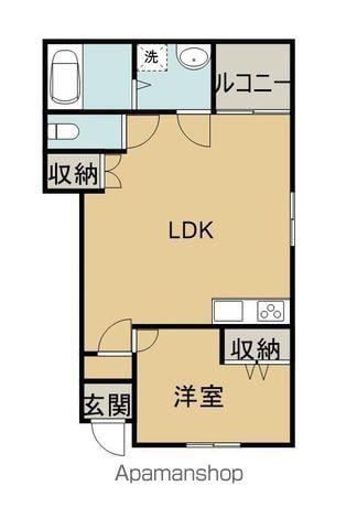 OPUS ONE生野町A(1LDK/1階)の間取り写真