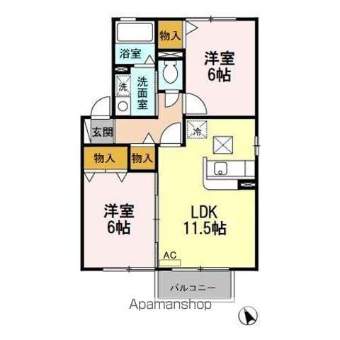 ロイヤルガーデン沢村DEF(2LDK/1階)の間取り写真