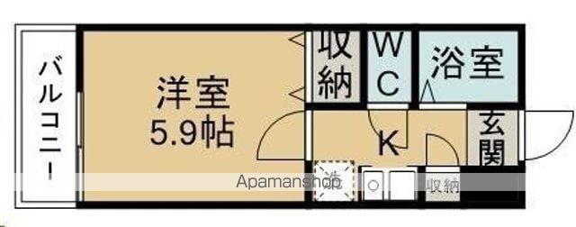 パークウッド台原(1K/1階)の間取り写真