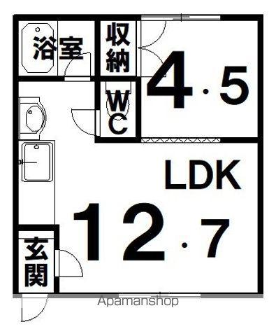 コーポふじ(1LDK/1階)の間取り写真