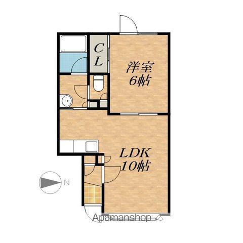 ラ・ポレール悠(1LDK/2階)の間取り写真