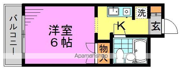 ブランクール(ワンルーム/3階)の間取り写真