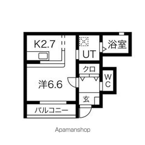 プロパティー長町A(1K/1階)の間取り写真