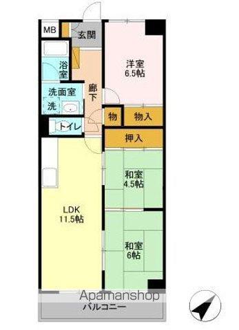 エクセルハイム城山(3LDK/3階)の間取り写真