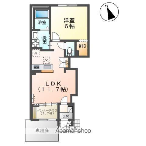 サンテラス宮ノ下(1LDK/1階)の間取り写真