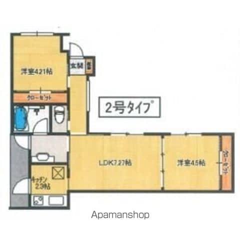 コートスタイル荒江(2LDK/2階)の間取り写真