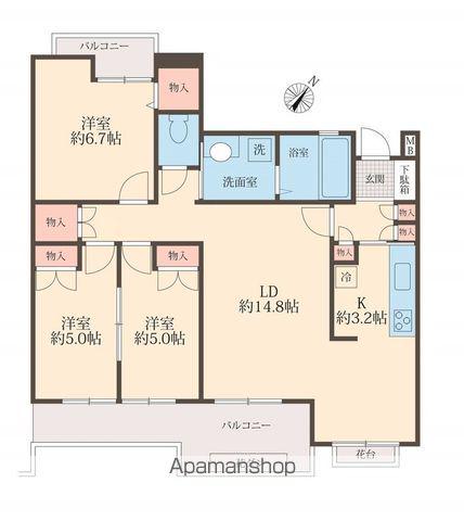 エルムコート(3LDK/2階)の間取り写真