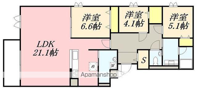リアライズ松陰Ⅵ(3LDK/1階)の間取り写真