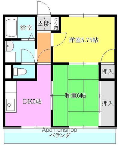 日吉ハイム(2DK/1階)の間取り写真