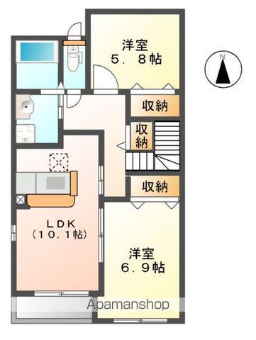 アーバングレイス(2LDK/2階)の間取り写真