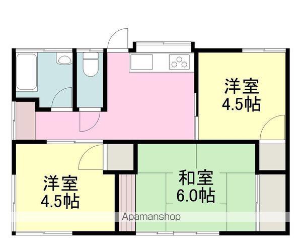 愛媛県松山市 1階建 築60年(3DK)の間取り写真