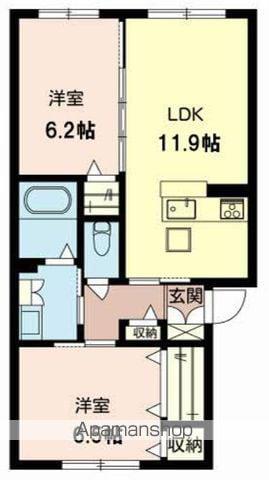 SHAMAISON SELECT(2LDK/1階)の間取り写真