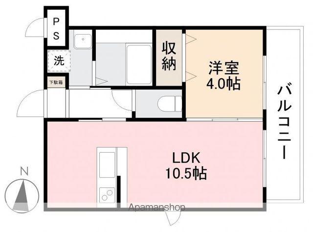 スミタスヴィラ瀬戸内東(1LDK/2階)の間取り写真