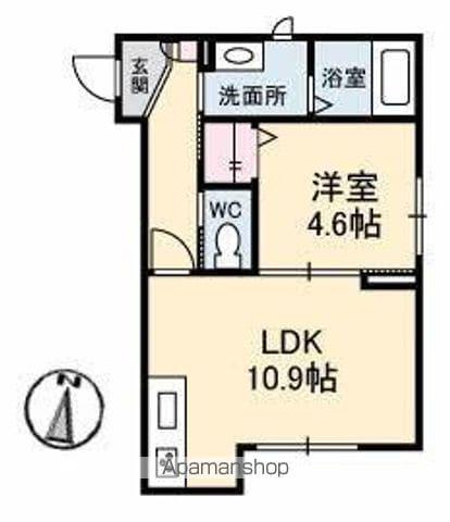 グレイス ソフィア(1LDK/1階)の間取り写真