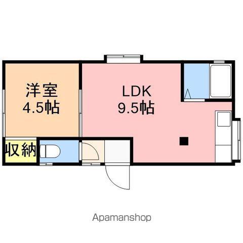 ハイツ小針(1LDK/1階)の間取り写真