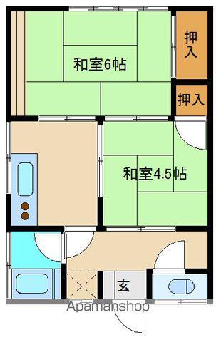 白岩荘(2K/2階)の間取り写真