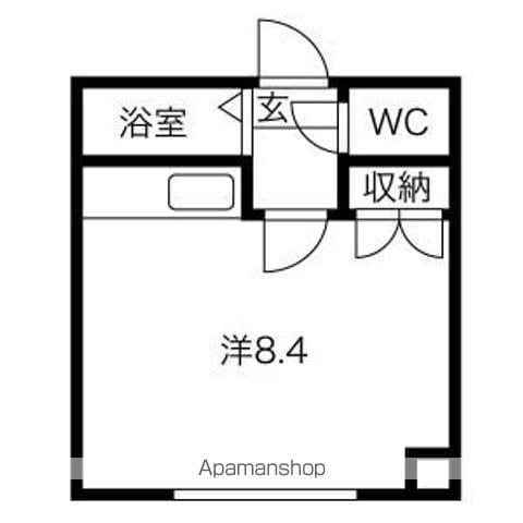 タートルビル(ワンルーム/4階)の間取り写真