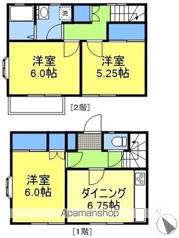 ルーミー甲府76号館(3DK/1階)の間取り写真