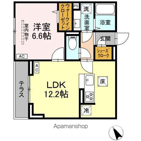 D PAINA 市場下町(1LDK/1階)の間取り写真