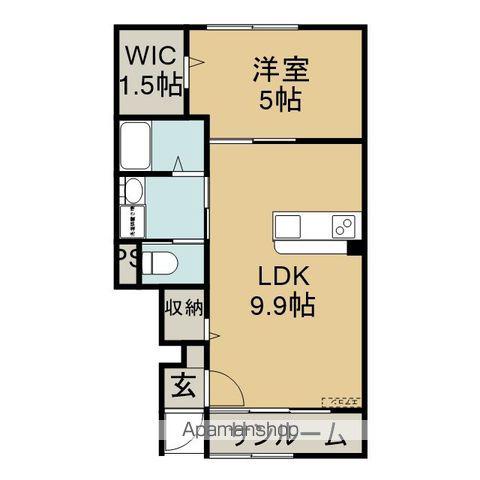 ヒッポ阿方(1LDK/1階)の間取り写真