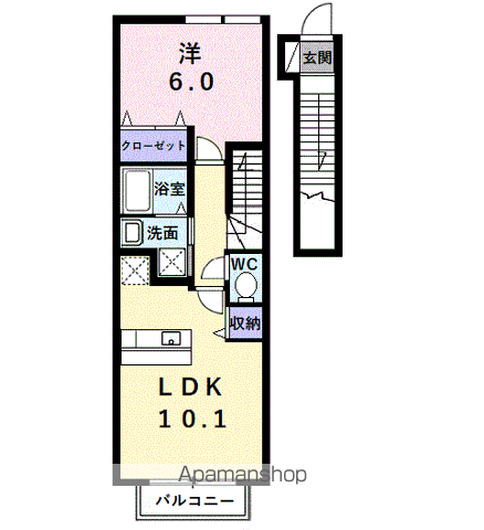 クラールコート(1LDK/2階)の間取り写真
