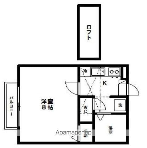 グリーンコート北山イーストウイング(1K/2階)の間取り写真