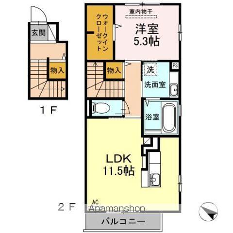 SEJOUR-N(1LDK/2階)の間取り写真