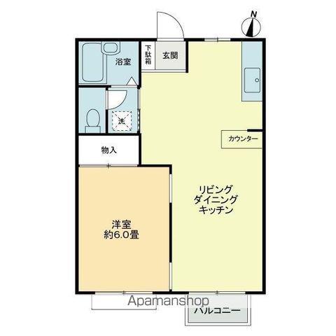 フォブールホロニック B棟(1LDK/1階)の間取り写真