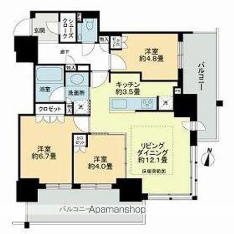 ザ・札幌タワーズ ウエストタワー(3LDK/7階)の間取り写真