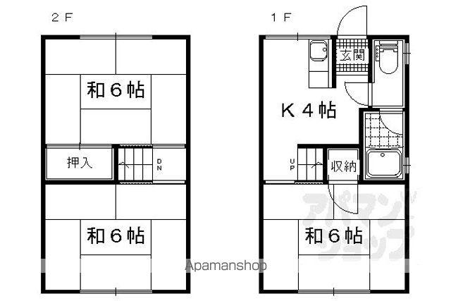京都市東西線 椥辻駅 徒歩9分 2階建 築55年(3K)の間取り写真