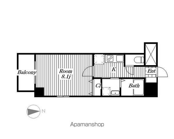 PーSQUARE SHUMOKU III(1K/4階)の間取り写真