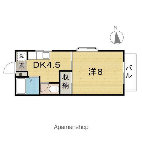 カーサ小松島(1DK/1階)の間取り写真