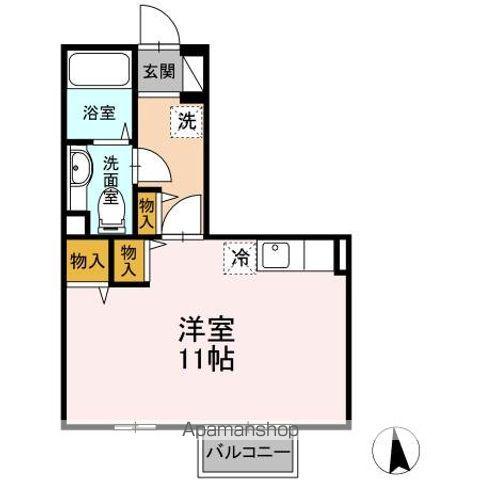 エスポワール(ワンルーム/2階)の間取り写真