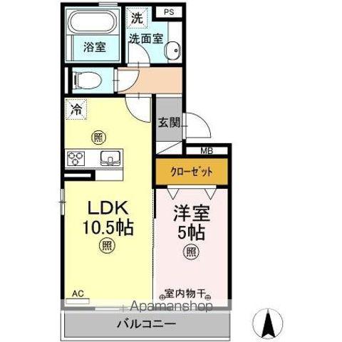 リシェスSERI 2(1LDK/3階)の間取り写真