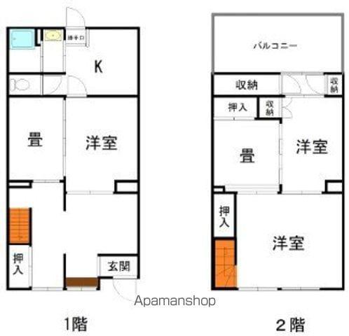 山陽本線 高島駅(岡山) 徒歩11分 2階建 築62年(5K)の間取り写真