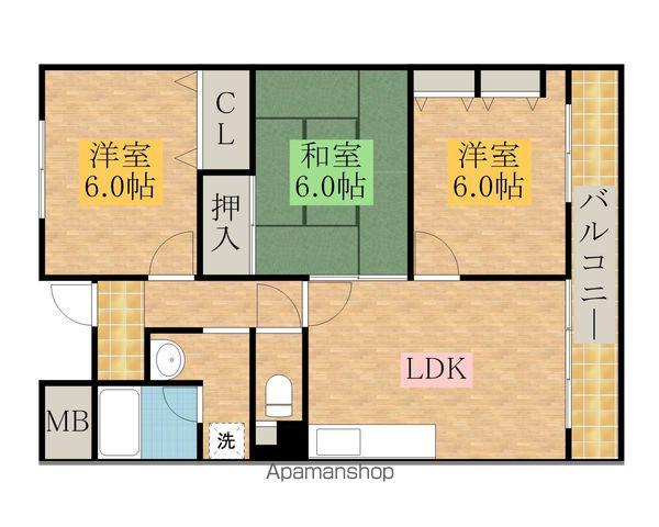 セーヌ東岸和田(3LDK/1階)の間取り写真