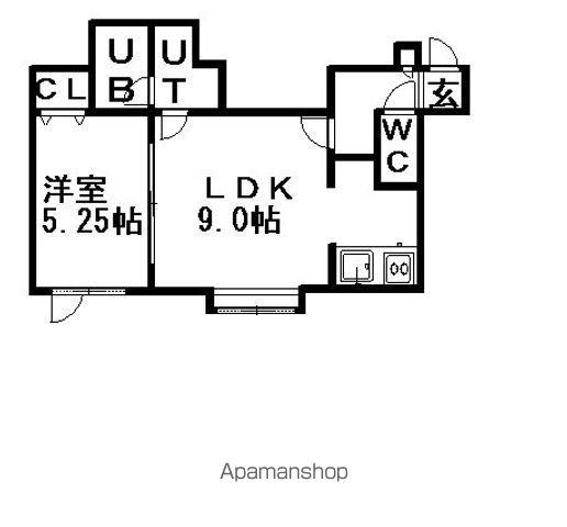 レジデンスエルシエーロ(1LDK/1階)の間取り写真
