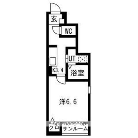 コハル・ファミリアⅡ(1K/1階)の間取り写真