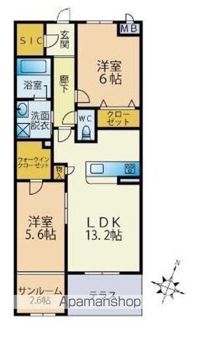 TOWA(2LDK/1階)の間取り写真