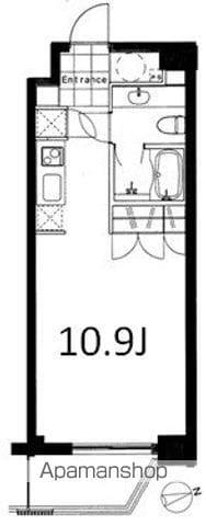 フレンシア麻布十番ノース(1K/2階)の間取り写真