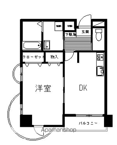予讃線 丸亀駅 徒歩7分 7階建 築20年(1DK/5階)の間取り写真