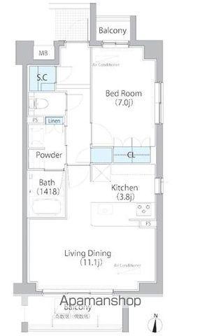 グランマスト白壁二丁目(1LDK/6階)の間取り写真