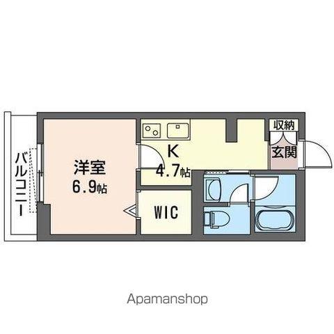 リリー・プランドール1(1K/1階)の間取り写真