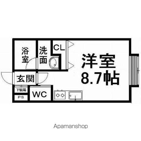 東林ハイツA(ワンルーム/2階)の間取り写真