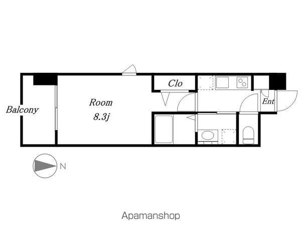 パルティール名駅北(1K/9階)の間取り写真