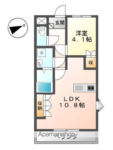 イーストリバー2(1LDK/2階)の間取り写真