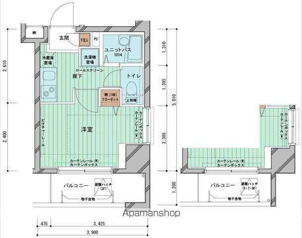 メインステージ白山(1K/6階)の間取り写真