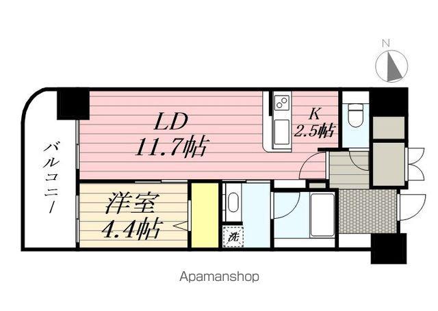 ウェルブライト博多ステーション(1LDK/9階)の間取り写真