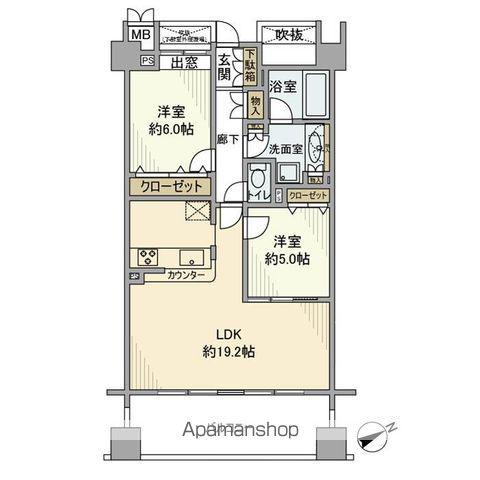 ベイサイドステージ東京(2LDK/3階)の間取り写真